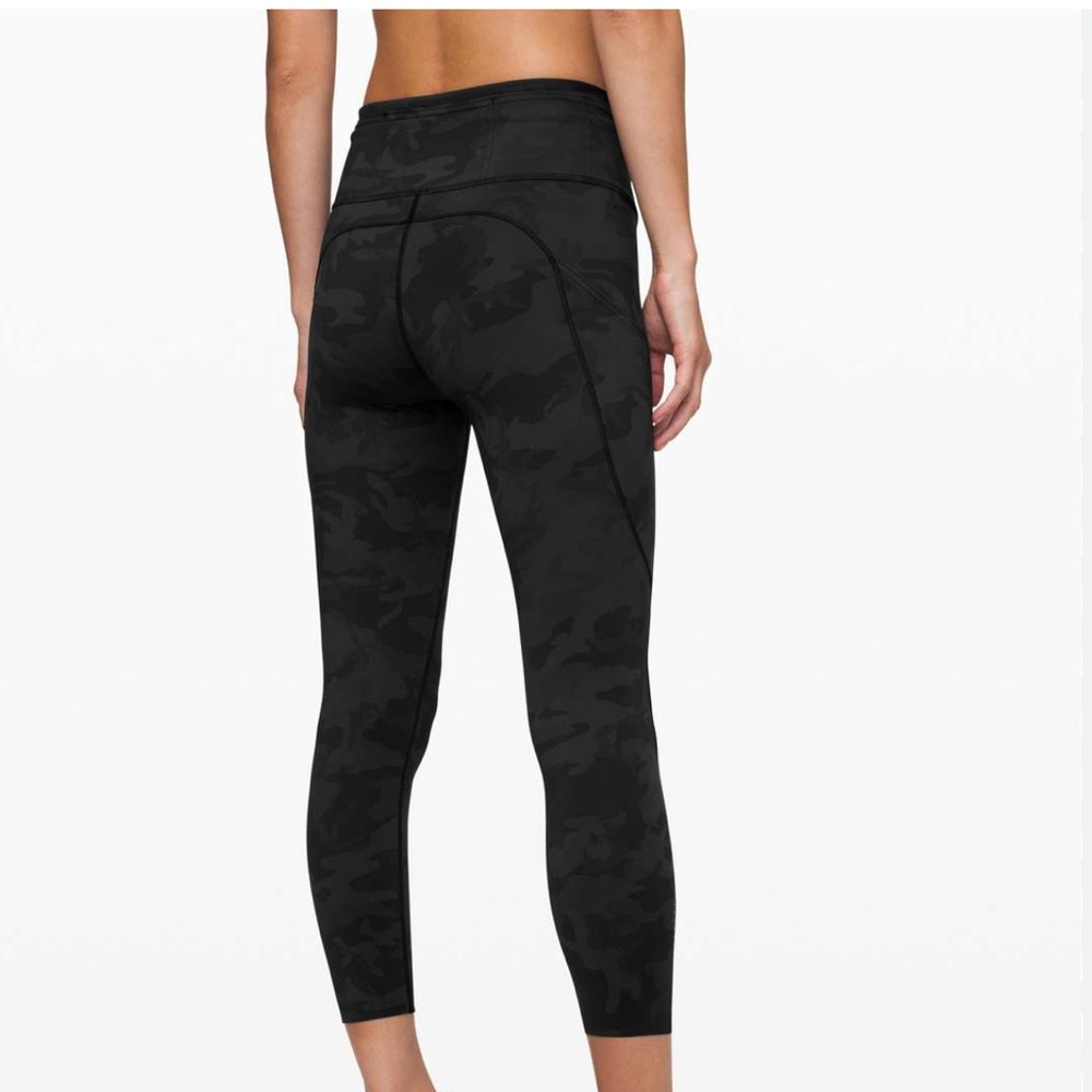 lululemon athletica Black Camo Fast and Free Leggings
